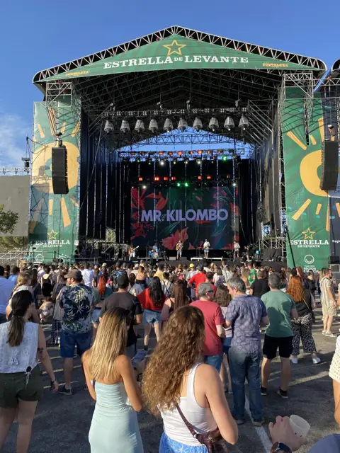 Music festival stage with the crowd in front during a concert covered by DKZ Studio · marketing and video agency for businesses in Cabezo de Torres
